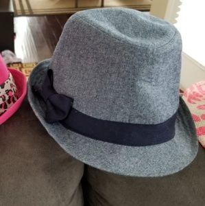 Girls Grey n Blue Fedora Hat